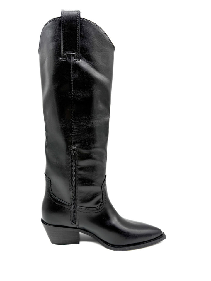 Botas Cowboy Negras de Cuero Sintético Estilo Clásico