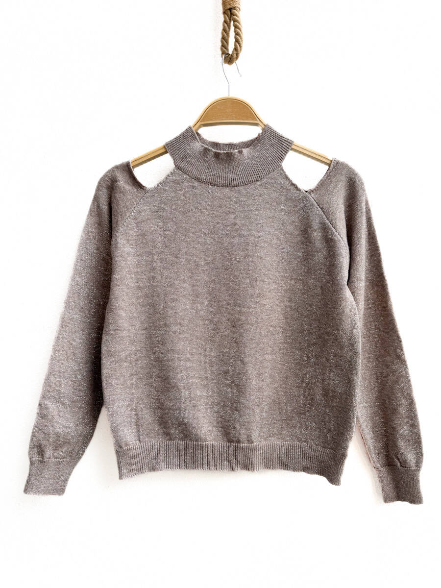 Jersey de punto con efecto metalizado