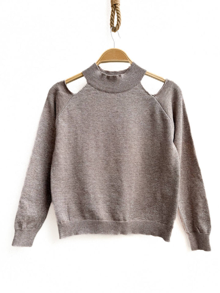 Jersey de punto con efecto metalizado