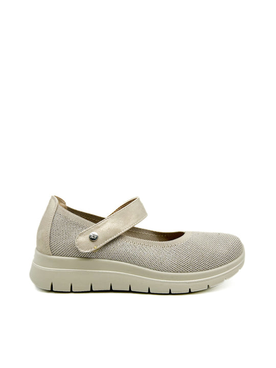 Zapatos Estilo Zapatilla Casual con Velcro Beige