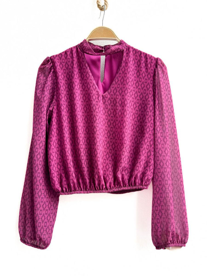 Blusa de Manga Larga con Estampado Geométrico, Disponible en Más Colores y Diseños