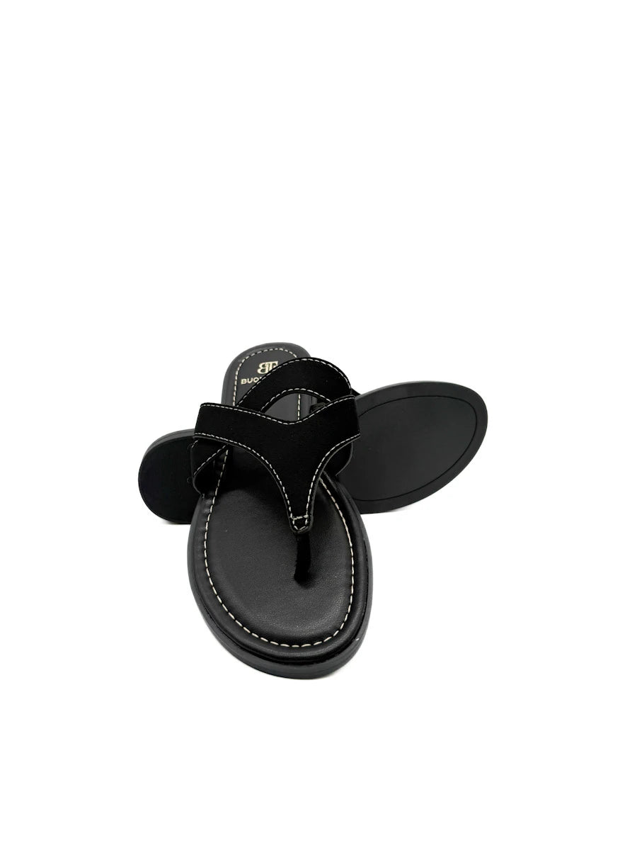 Sandalias Casuales de Dedo con Tiras de Ante - Mujer
