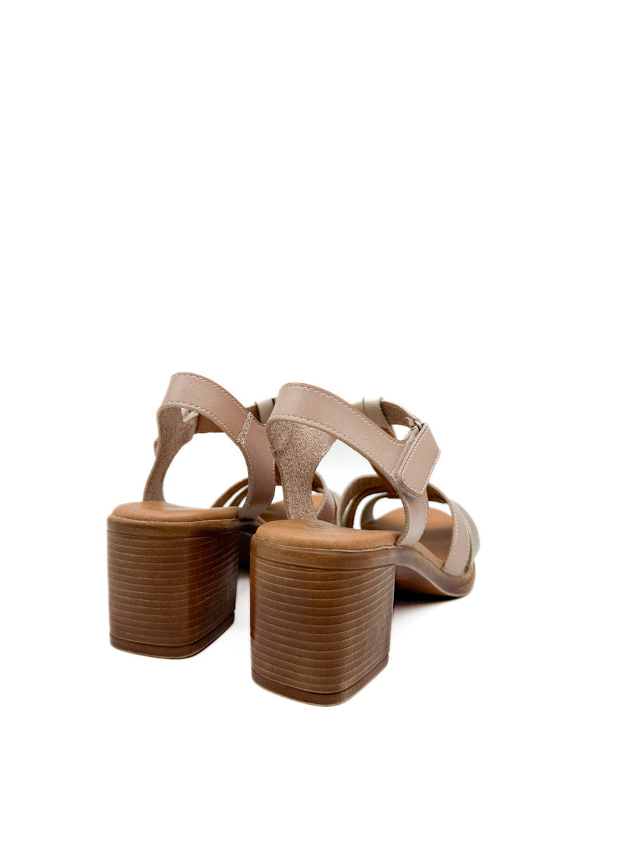 Sandalias de Velcro con Tacón Medio