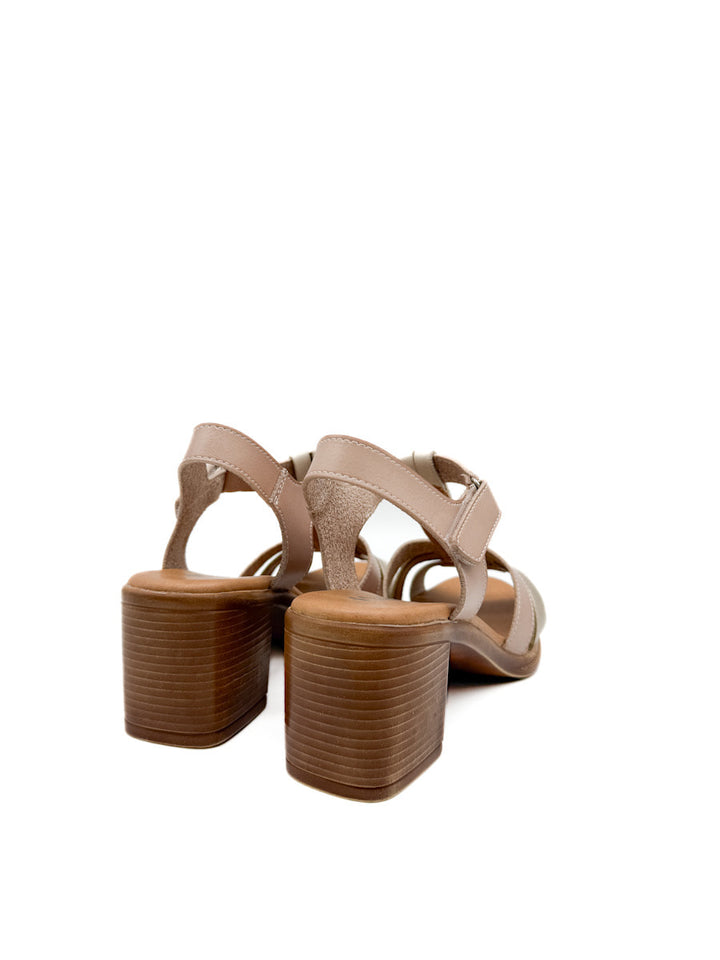 Sandalias de Velcro con Tacón Medio