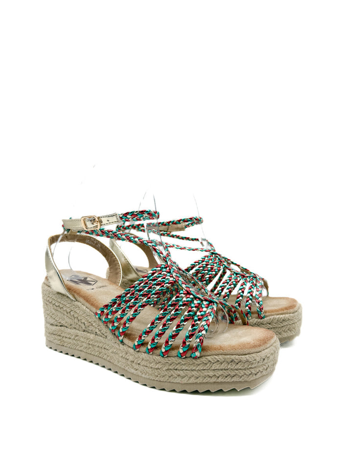 Sandalias de Cuña con Tiras Trenzadas y Plataforma de Yute