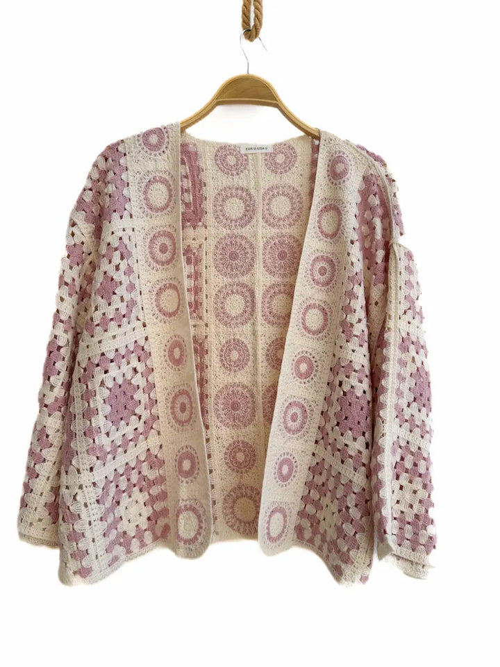 Cardigan Crochet Vintage Mujer – Estilo Boho