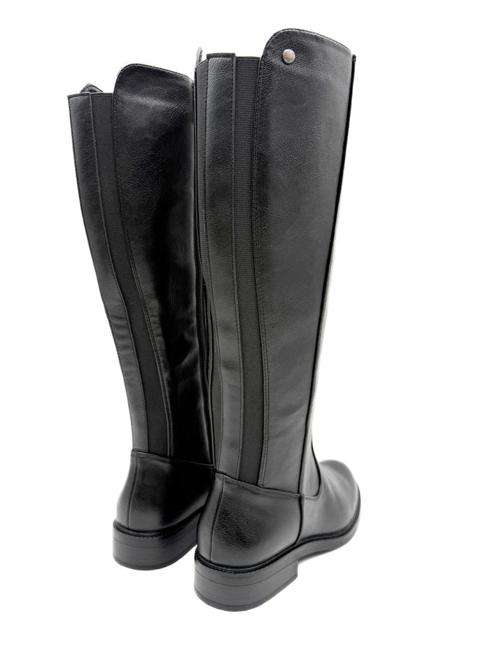 Botas Altas de Caña Elástica con Tacón Bajo y Cremallera
