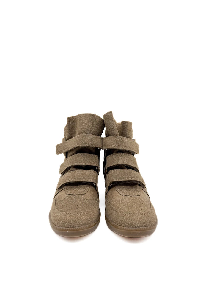 Zapatillas con Cuña Interna y Velcro en Antelina