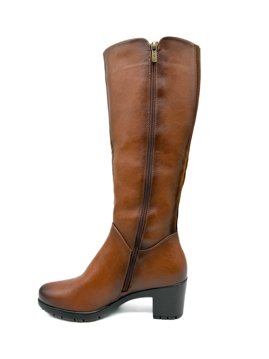Botas Altas de Caña Recta con Tacón Cuadrado y Cremallera