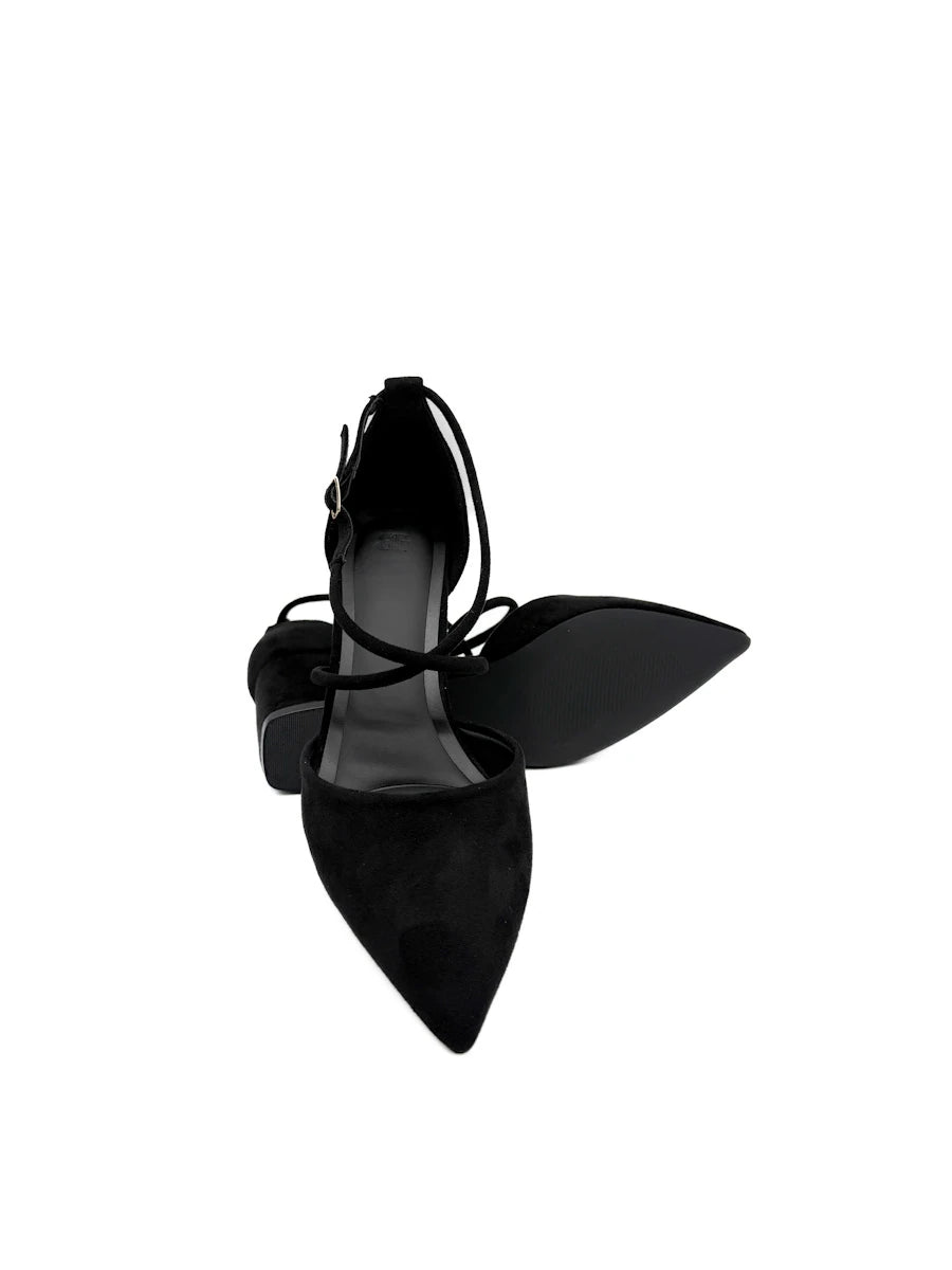 Zapatos de Salón con Tacón Ancho, Punta Afilada y Tiras Cruzadas