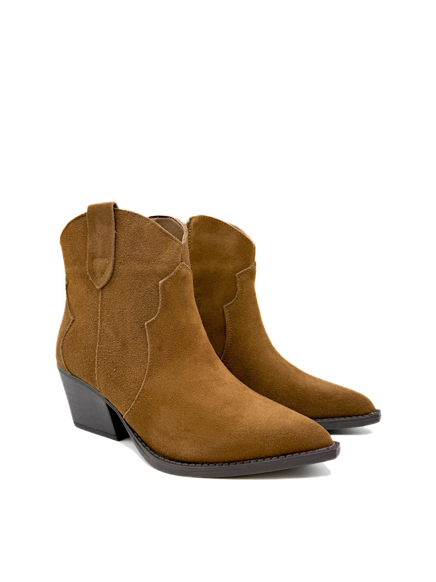 Botines Cowboy de Piel con Tacón Cuadrado