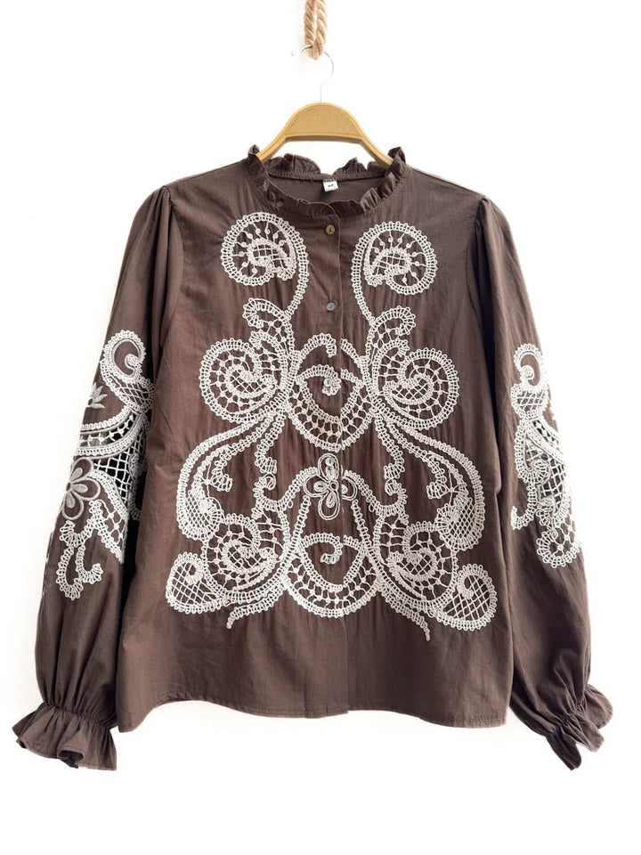 Blusa Bordada de Estilo Artesanal