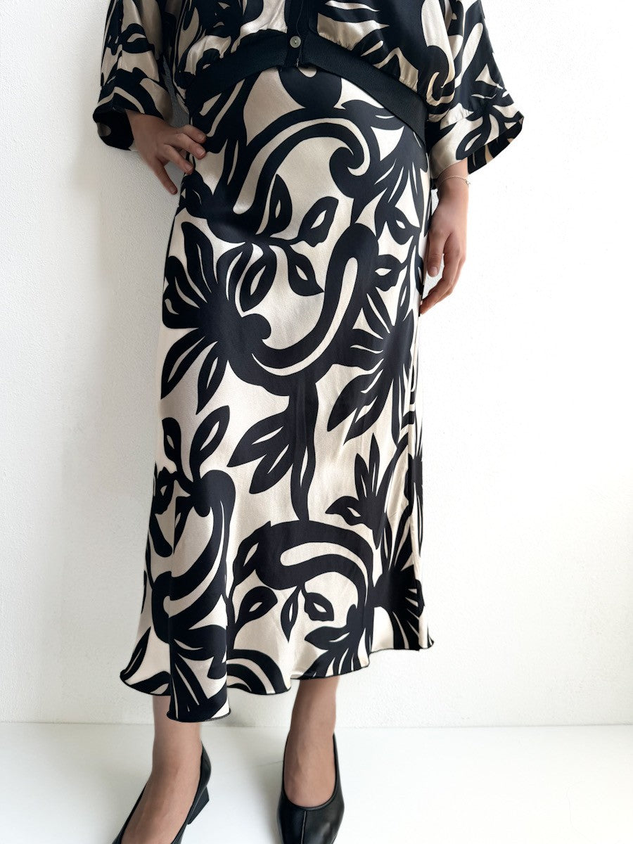 Falda Estampada Beige única