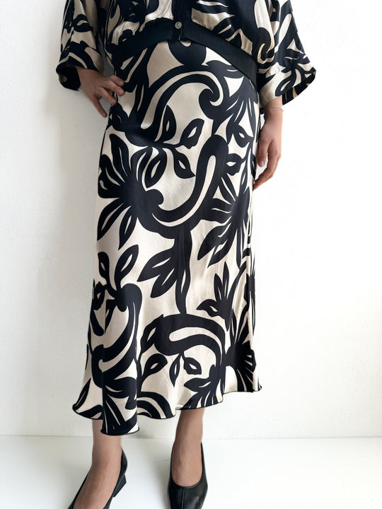 Falda Estampada Beige única