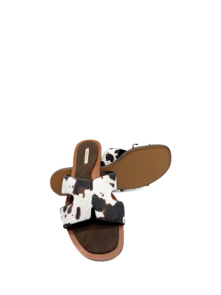 Sandalia Pala con Estampado de Vaca