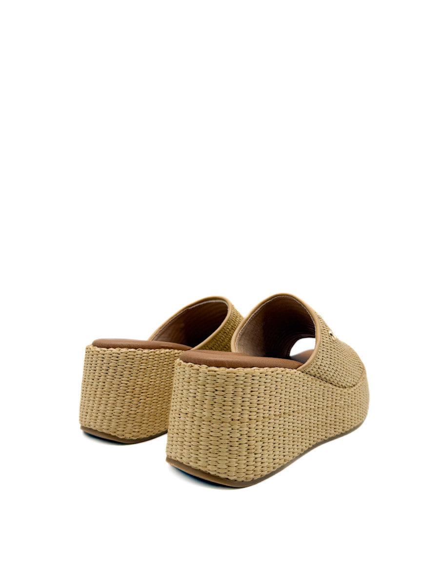 Sandalias de Rafia Cuña con Plataforma