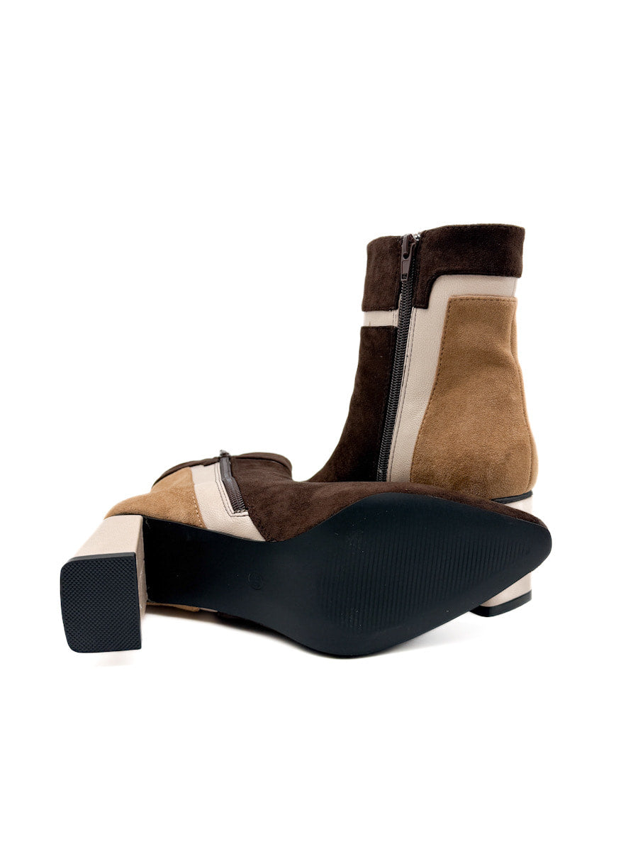 Botines de Antelina con Tacón Cuadrado