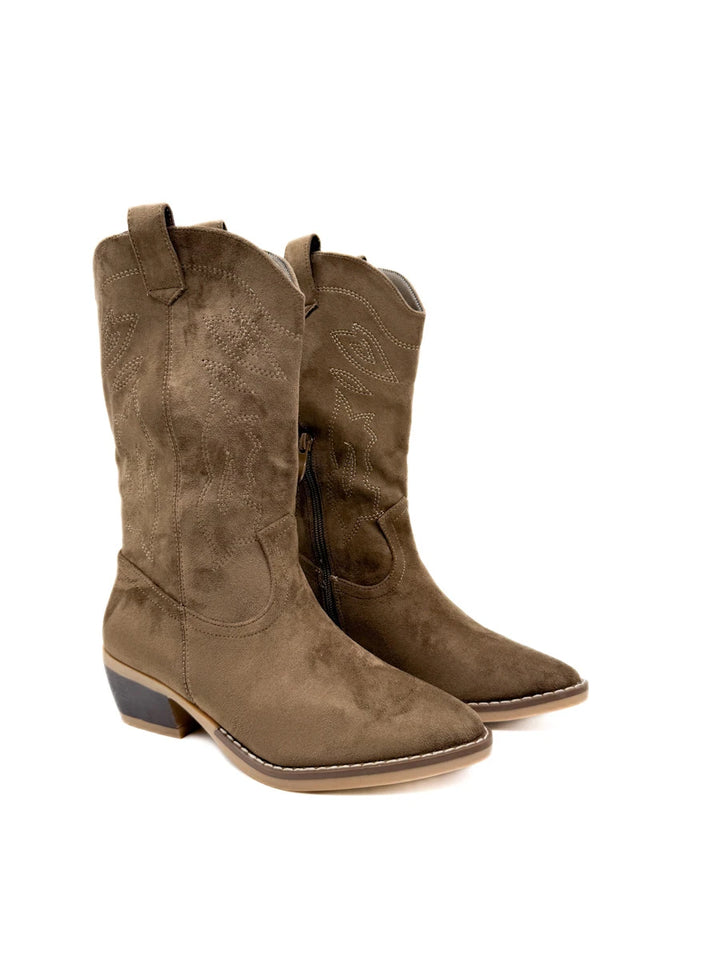 Botas Cowboy Media Caña – Estilo Campero con Bordados