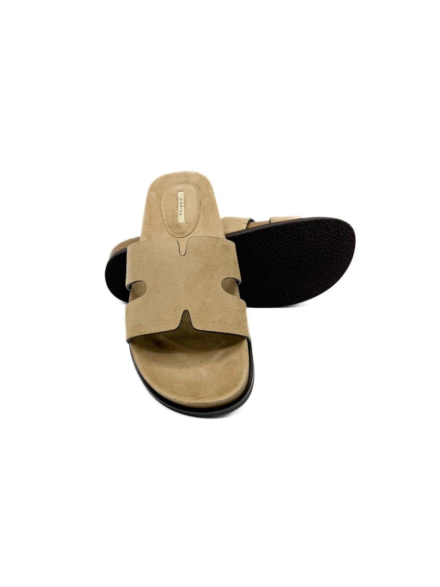 Sandalias Pala Corina en Antelina con Diseño Troquelado