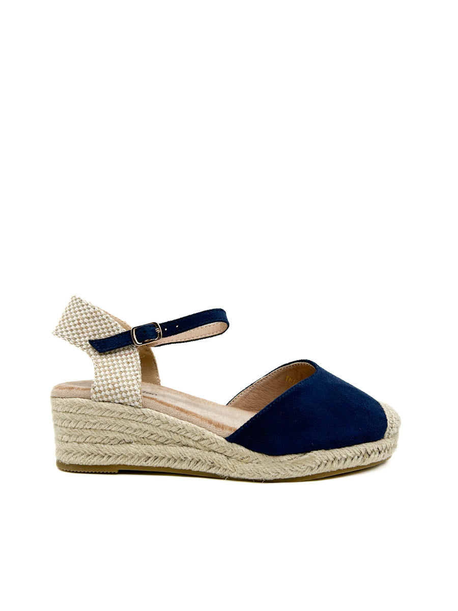 Alpargatas Cuña Baja Valencianas Azul marino