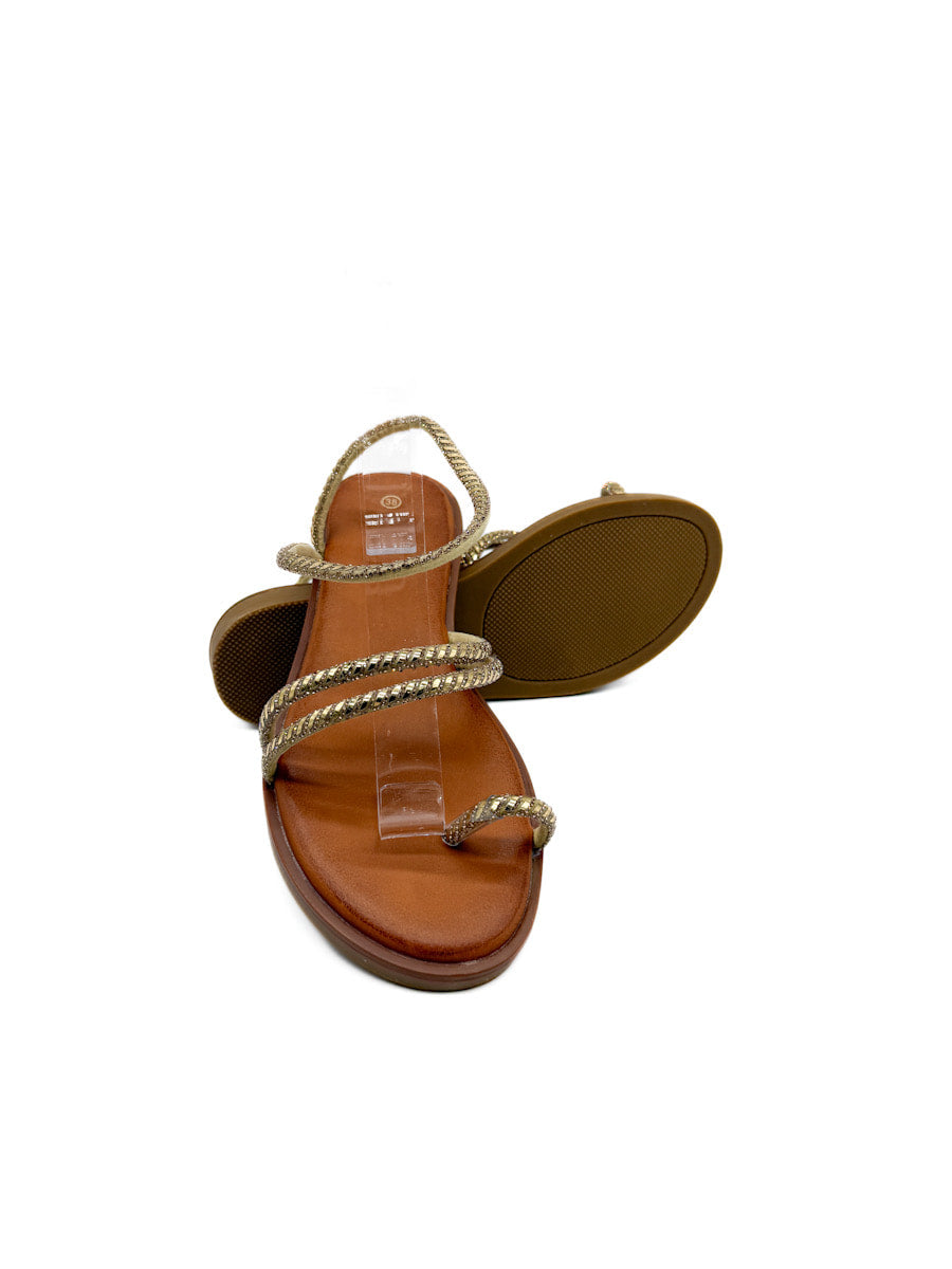 Sandalias Planas de Pedrería: Estilo y Brillo