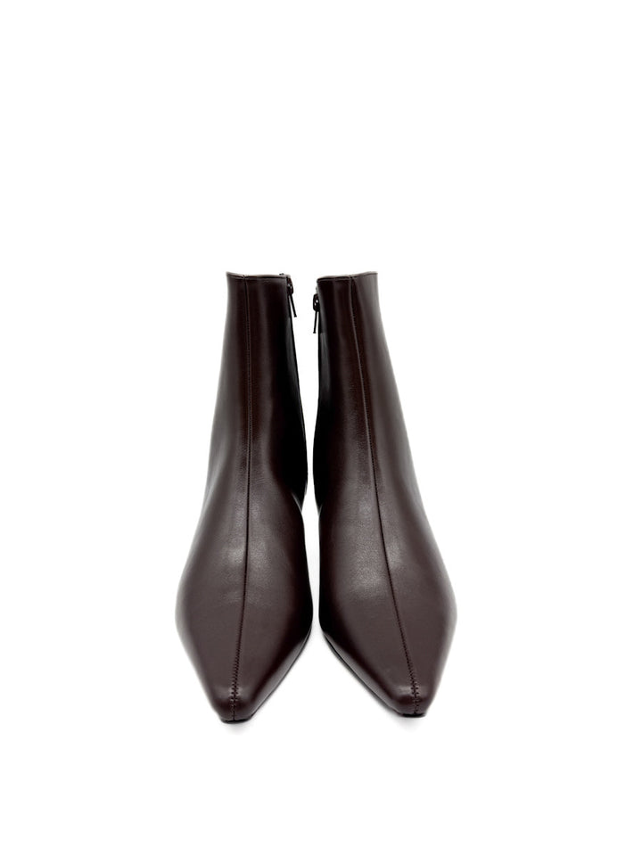 Botines Elegantes con Tacón Curvo y Cremallera Lateral