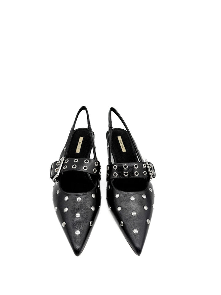 Zapatos de Tacón Bajo Estilo destalonado con Tachuelas Corina M5772