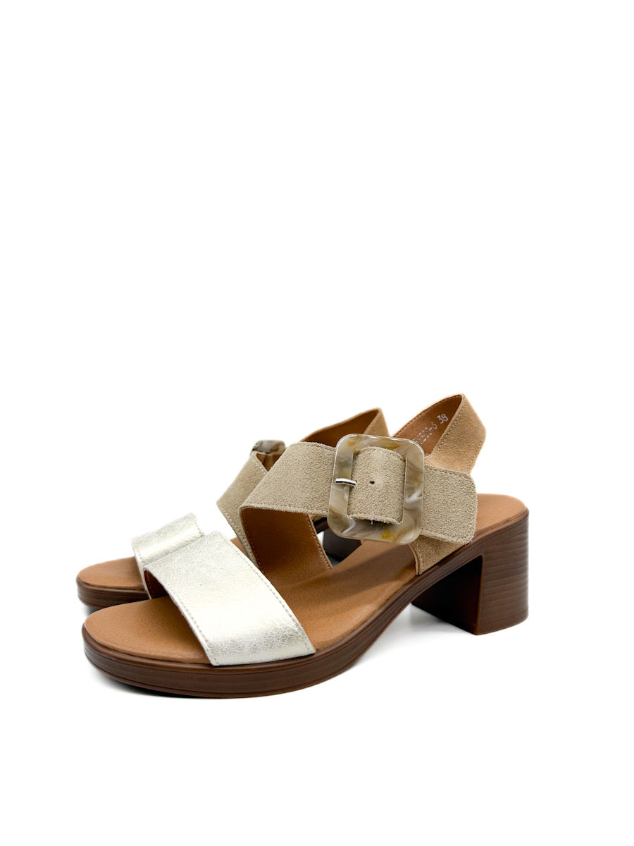 Sandalias Multicolor de Tacón de Bloque para Mujer