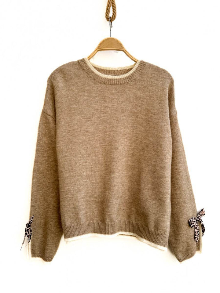 Jersey con Lazo Beige única