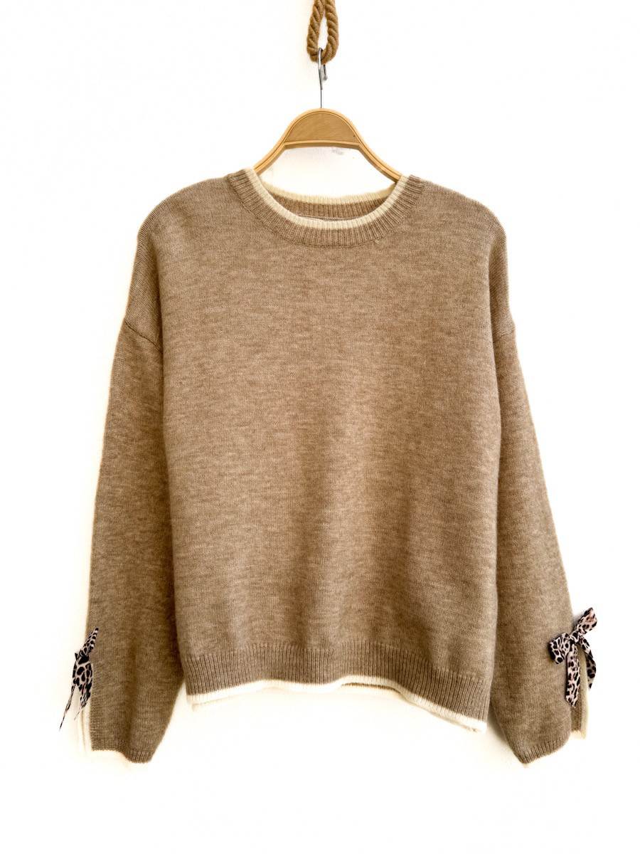 Jersey con Lazo Beige única