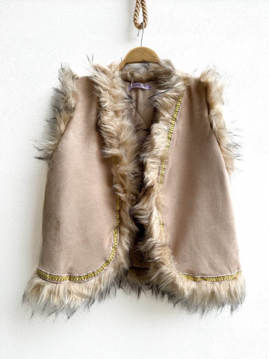 Chaleco LR2600 Antelina Búfalo Beige