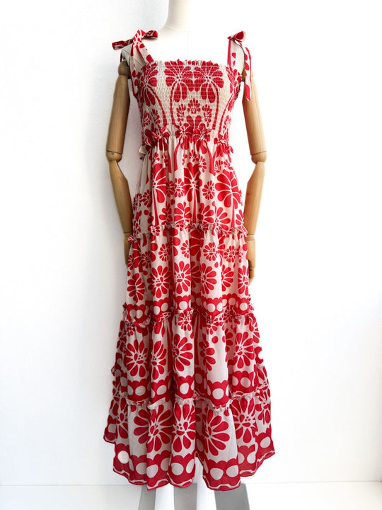 Vestido Flor LR2676 Rojo