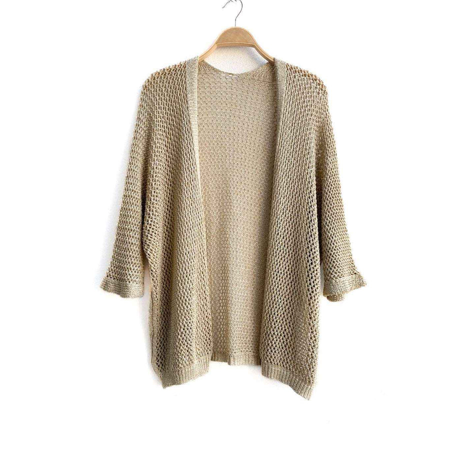 Rebeca Corta Oversize De Crochet En Dorado Dorado Única