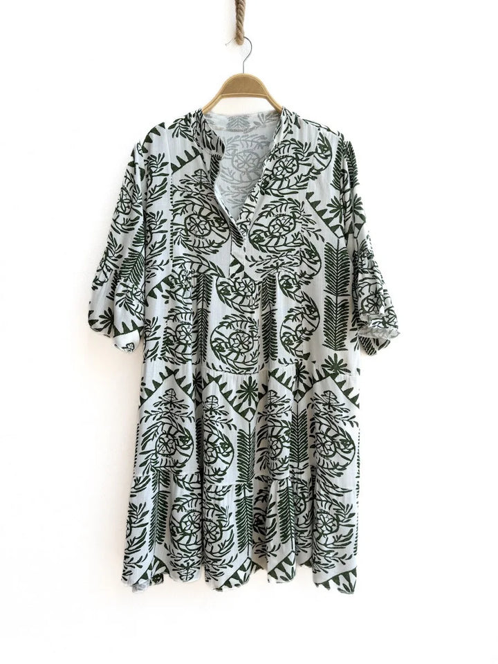 Vestido Estampado Verde única