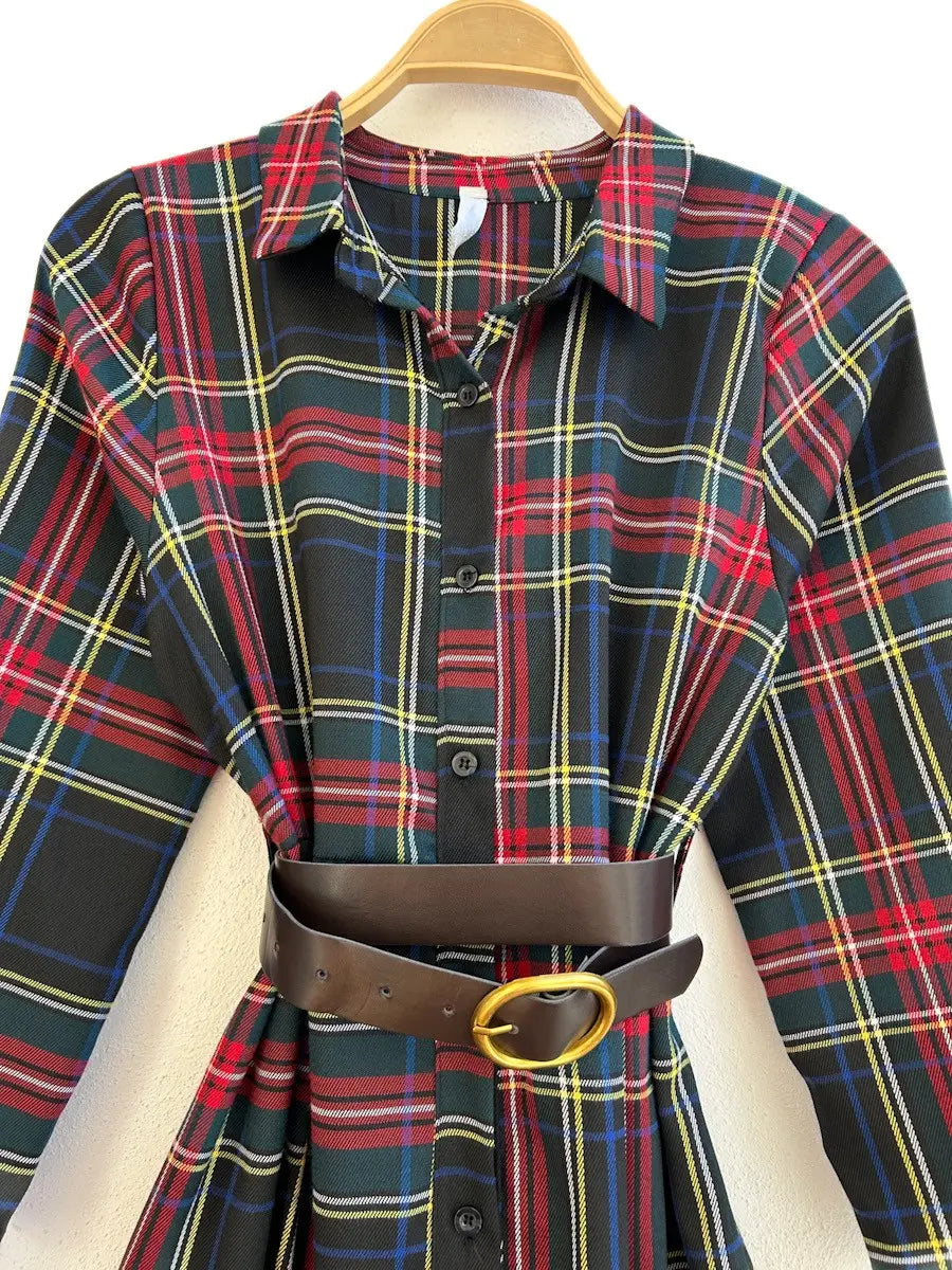 Vestido Largo de Cuadros