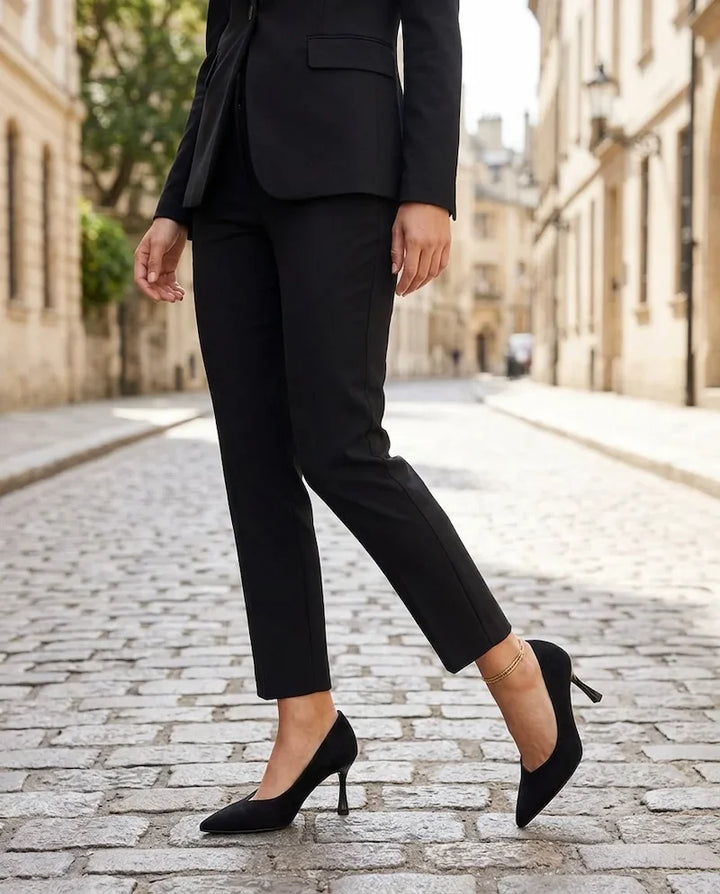 Zapatos de Salón Clásicos en Antelina con Punta Afilada