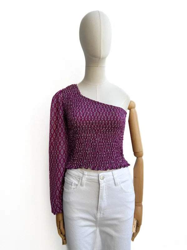 TOP ASIMÉTRICO 2518 Buganvilla única