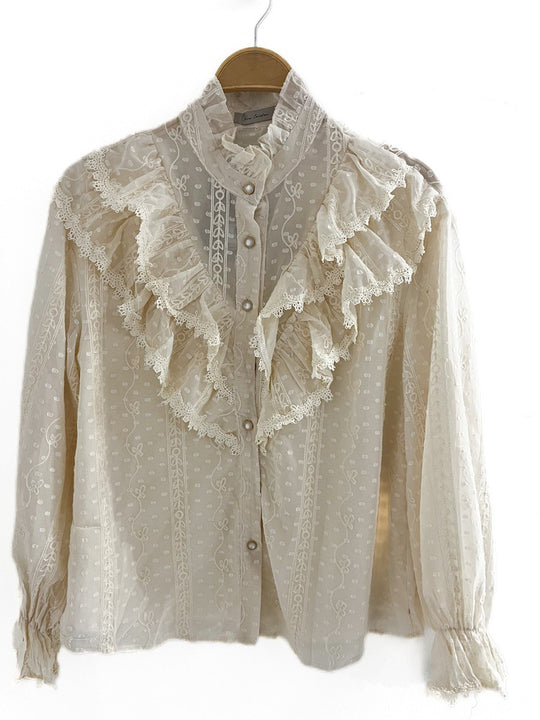 Blusa 8411116 con Volante Beige