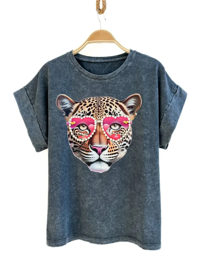 Camiseta Oversize Gris Gris Oscuro única