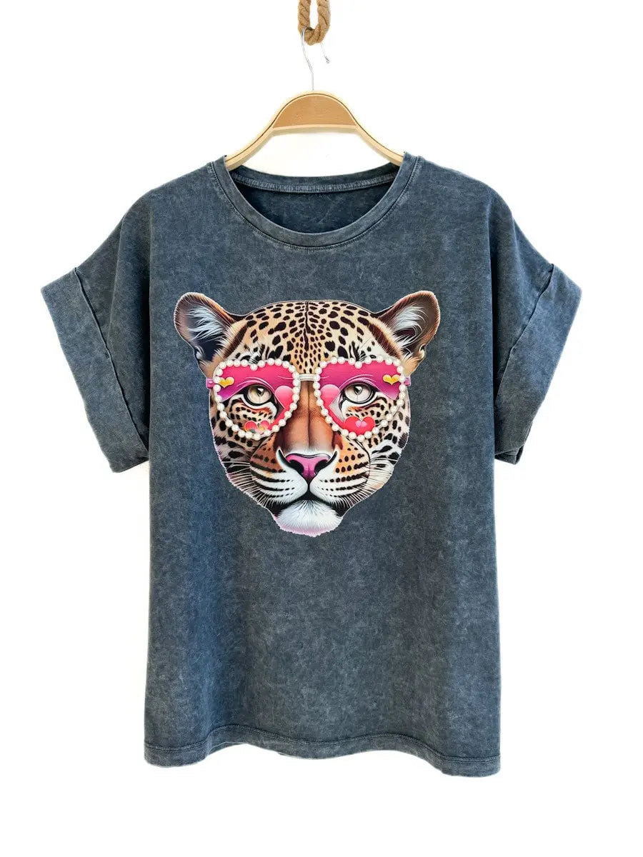 Camiseta Oversize Gris Gris Oscuro única