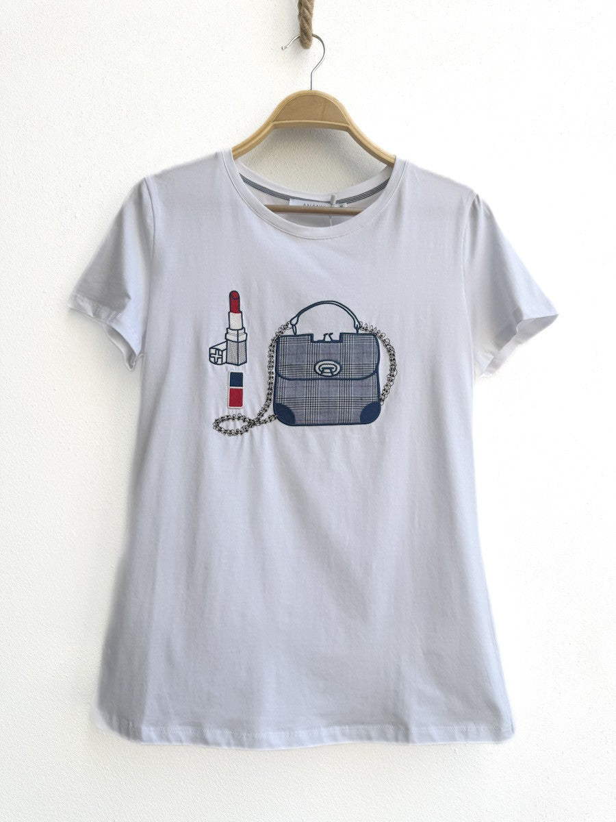 Camiseta con Bolso 041055 Blanca