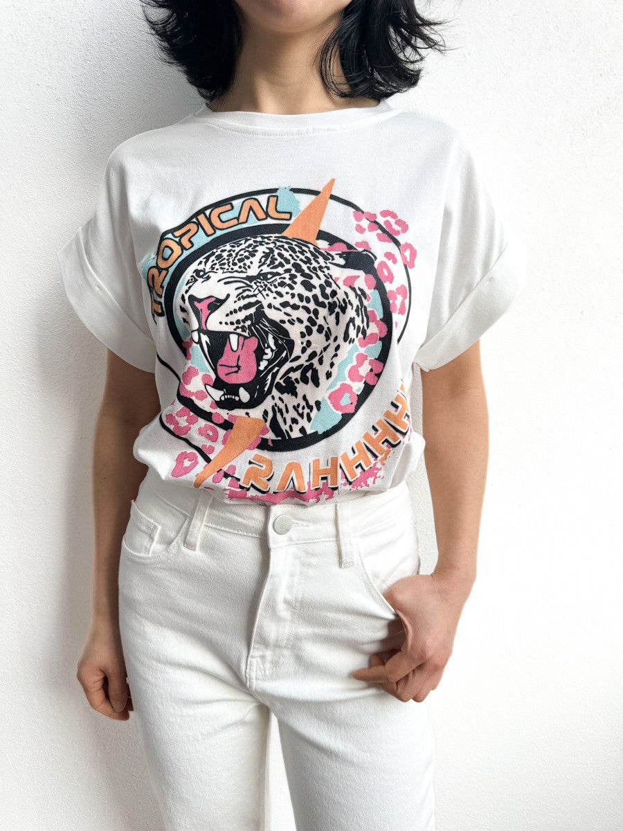 Camiseta Estampado 43051Blanca