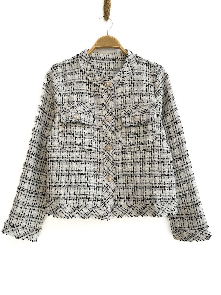 Chaqueta Tweed Bolsillos