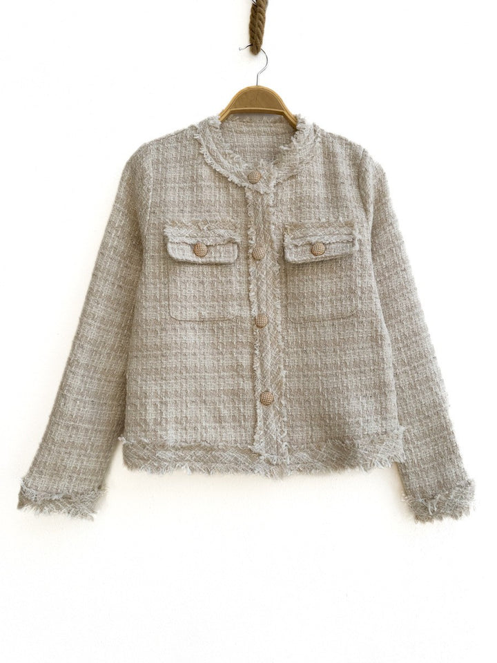 Chaqueta Tweed Bolsillos