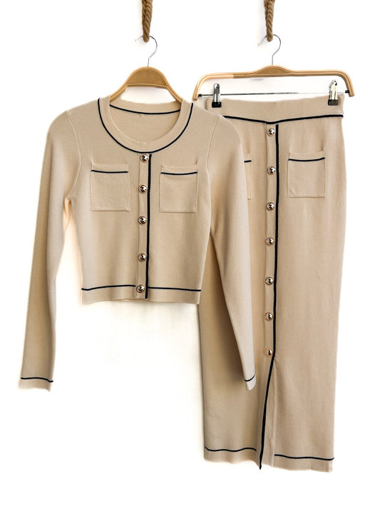 Conjunto de dos piezas Beige única