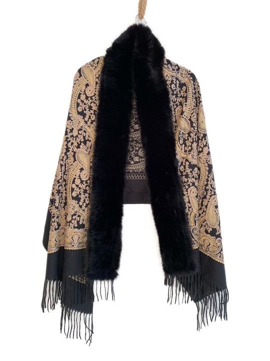 Chal XY701 Bordado Negro única