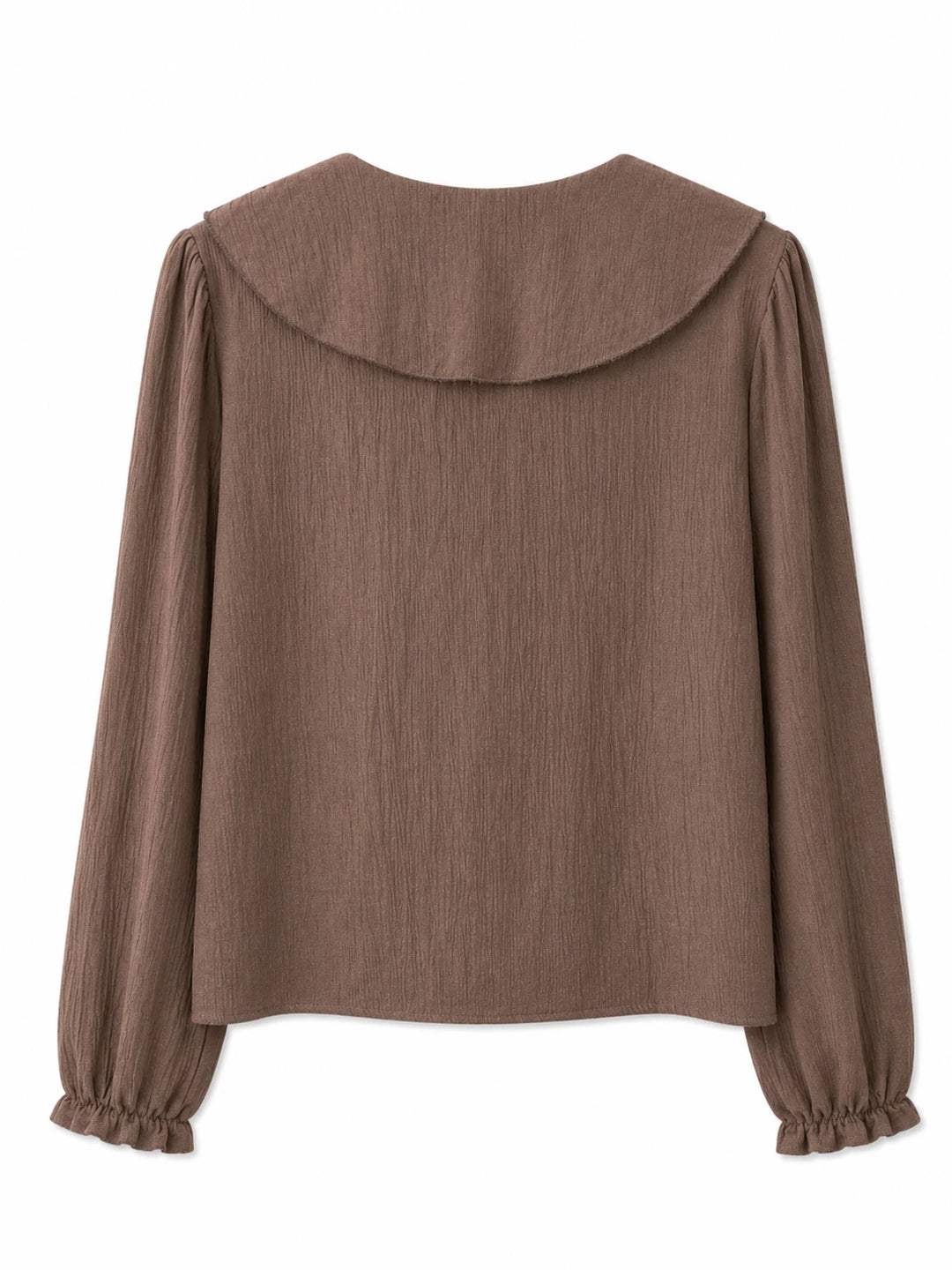 Blusa de Mujer con Volantes y Tachuelas, Escote en V y Manga Larga