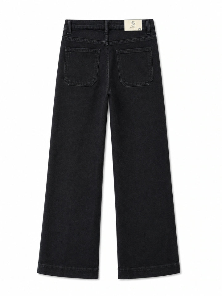 Pantalón Wide Leg con Bolsillos Trenzados