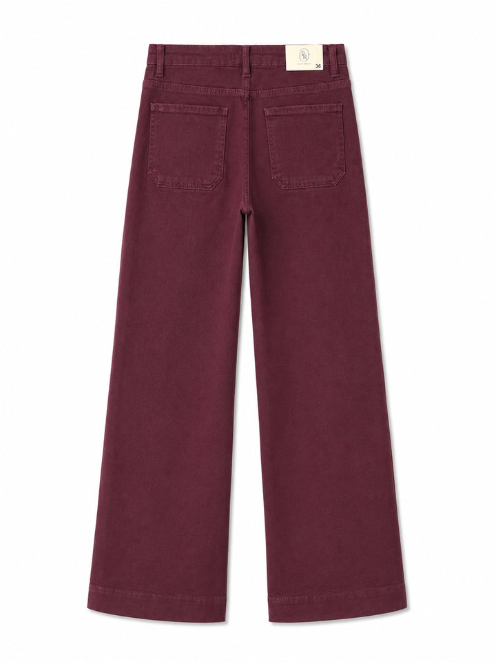Pantalón Wide Leg con Bolsillos Trenzados