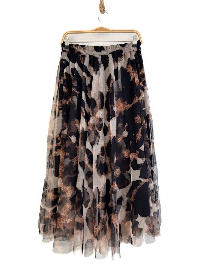 Falda animal sprint Beige Leopardo G única